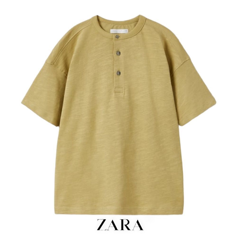 ZARA Kids | Mid Green | HENLEY T-SHIRT